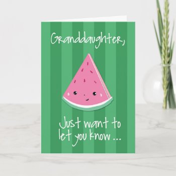 Granddaughter Hello One In A Melon Card by sandrarosecreations at Zazzle