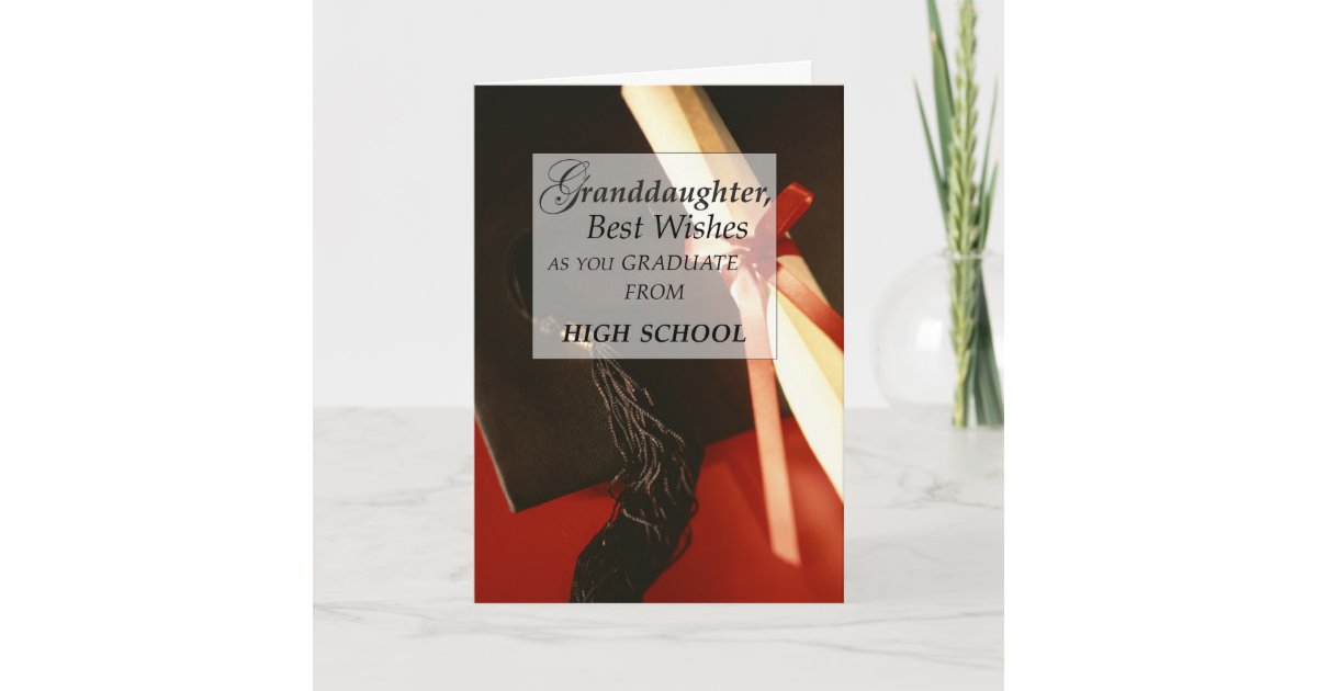 Granddaughter High School Graduation Wishes Card Zazzle.com