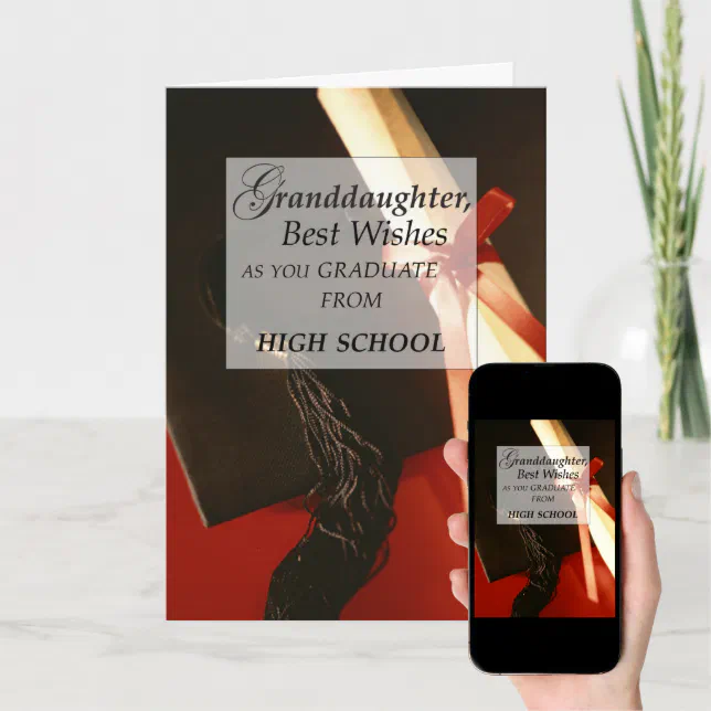 Granddaughter High School Graduation Wishes Card | Zazzle