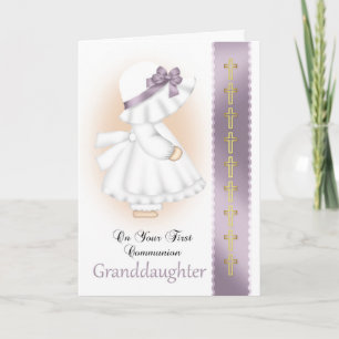 Granddaughter Holy Communion Card With Little Girl