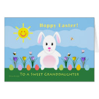 Granddaughter Hoppy Easter - Easter Bunny Card