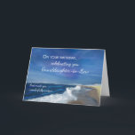 Granddaughter in Law Religious Birthday Waves Card<br><div class="desc">Celebrate your granddaughter-in-law with this gentle ocean design and faith-filled birthday message. The soft waves and sky offer a moment of peace and reflection,  while the words remind her of how deeply she is cherished and how beautifully God has made her. A touching way to honor her special day.</div>