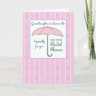 Granddaughter in Law To Be Bridal Shower Pink Card