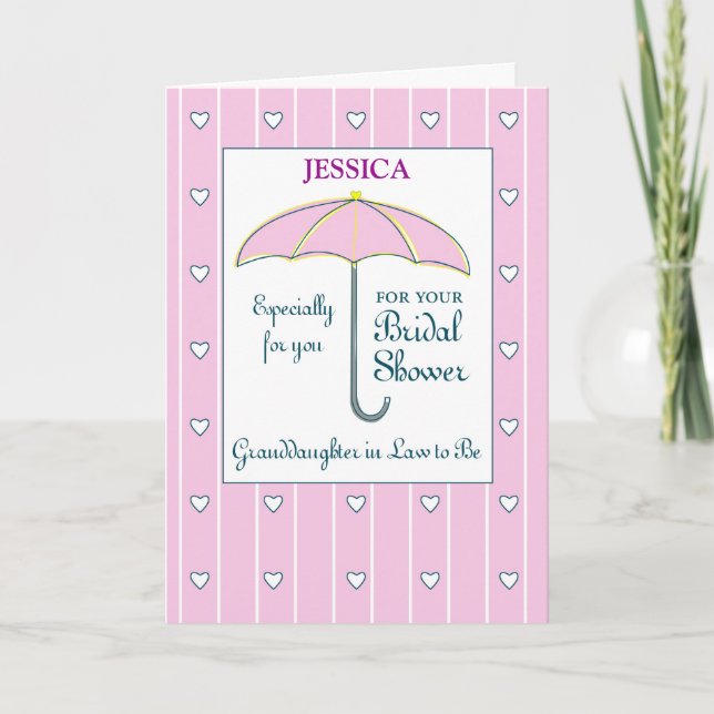 Granddaughter in Law To Be Custom Name Bridal Card (Front)