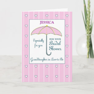 Granddaughter in Law To Be Custom Name Bridal Card