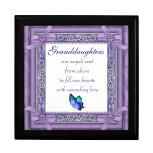 Granddaughter Keepsake Box/Butterfly & Quote Gift Box