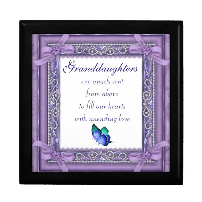Granddaughter Keepsake Box/Butterfly & Quote Gift Box (Front)