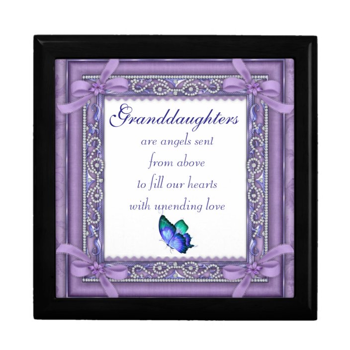 Granddaughter Keepsake Box/Butterfly & Quote Gift Box