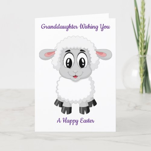 Granddaughter Lamb Easter Holiday Card