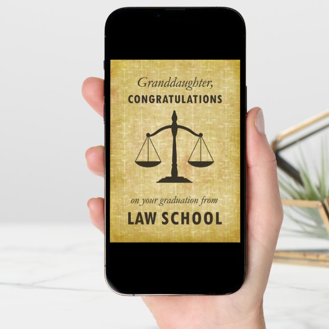 Granddaughter, Law School Graduation Congratulatio Card (Front Digital)