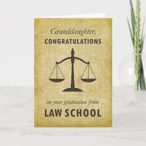Granddaughter Law School Graduation Congratulatio Card