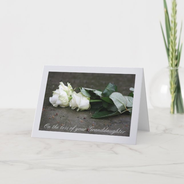 Granddaughter  loss Rose sympathy Card (Front)