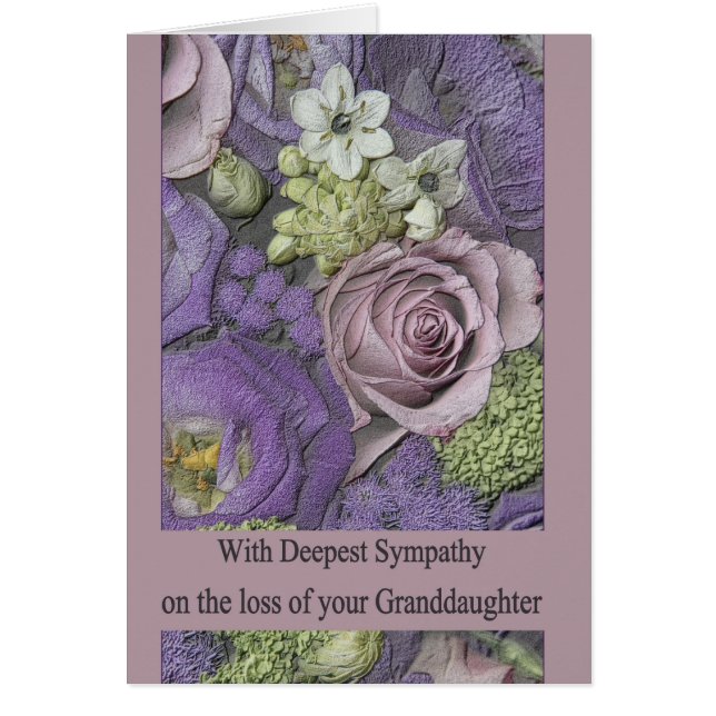 Granddaughter  loss Rose sympathy Card (Front)