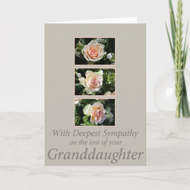 Granddaughter  loss Rose sympathy Card (Front)