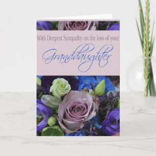 Granddaughter  loss Rose sympathy Card