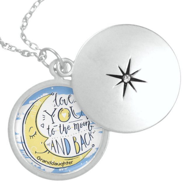 Granddaughter Love you to the moon and back Locket Necklace (Front)