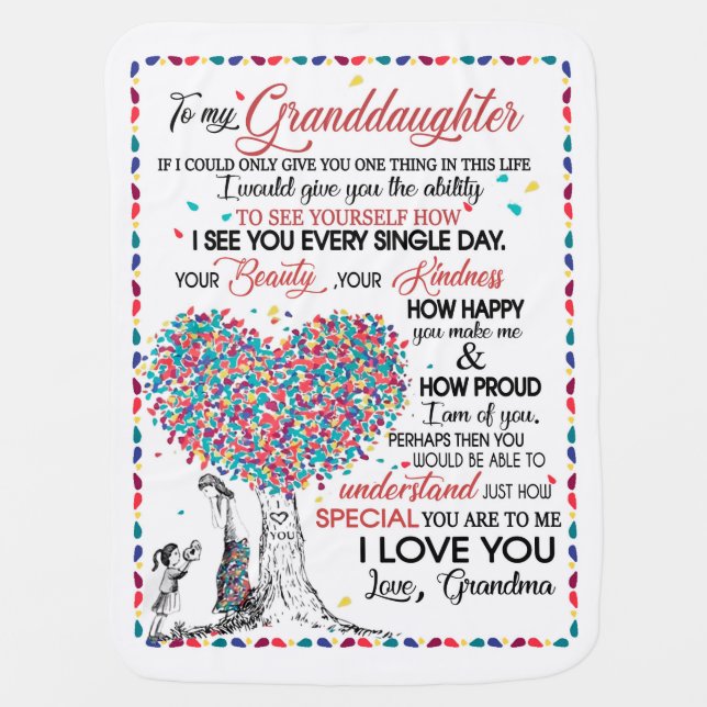 Granddaughter Lovers | Letter To My Granddaughter Baby Blanket (Front)