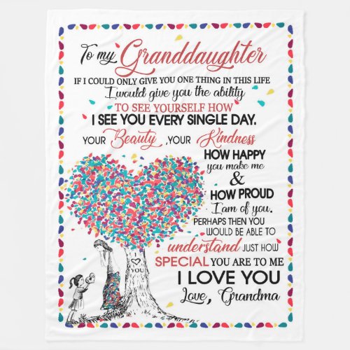 Granddaughter Lovers  Letter To My Granddaughter Fleece Blanket