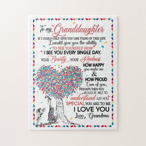 Granddaughter Lovers  Letter To My Granddaughter Jigsaw Puzzle