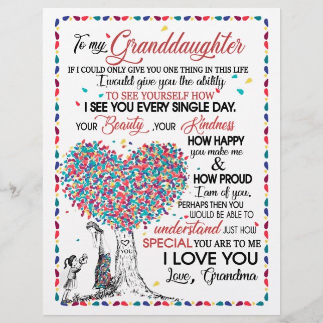 Granddaughter Lovers | Letter To My Granddaughter Letterhead (Front)