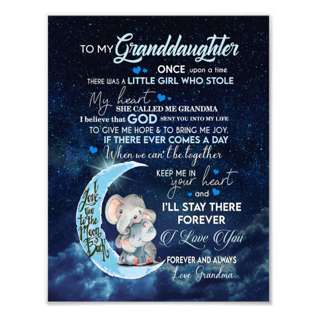 Granddaughter Lovers Letter To My Granddaughter Photo Print Zazzle