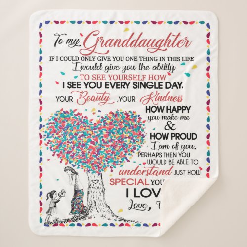 Granddaughter Lovers  Letter To My Granddaughter Sherpa Blanket