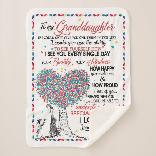 Granddaughter Lovers  Letter To My Granddaughter Sherpa Blanket