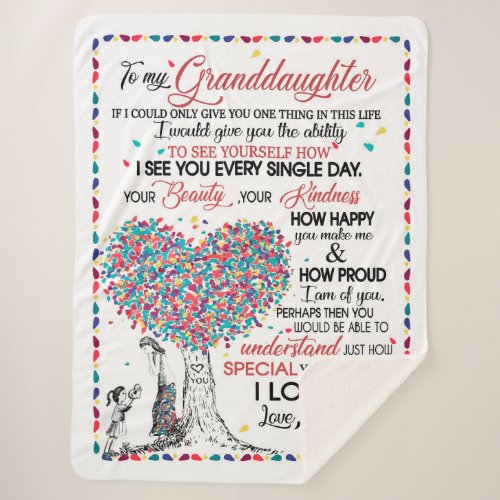 Granddaughter Lovers  Letter To My Granddaughter Sherpa Blanket