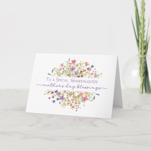Granddaughter Mothers Day Blessings Wildflowers Card