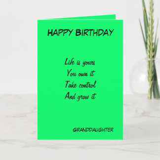 Granddaughter motivational birthday greeting cards