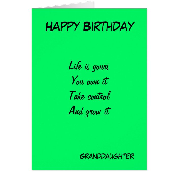 Granddaughter motivational birthday greeting cards