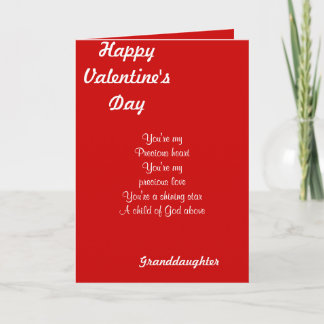 Granddaughter on valentine's day holiday card