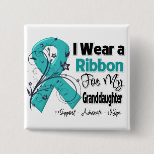 Granddaughter - Ovarian Cancer Ribbon Pinback Button