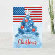 Granddaughter Patriotic Christmas Red White Blue Holiday Card at Zazzle