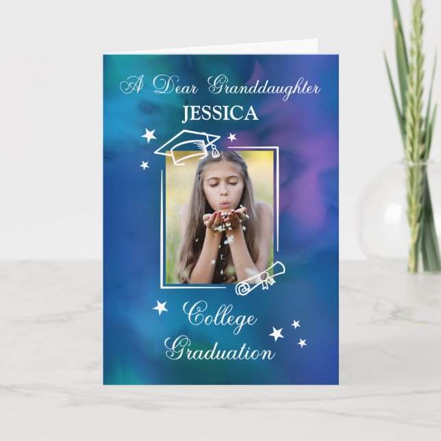 Granddaughter Personalize College Graduation Quote Card (Front)