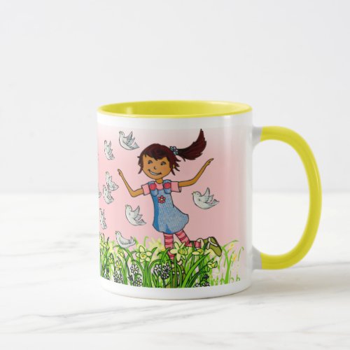 Granddaughter personalized name girl in spring mug