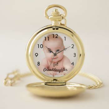 Granddaughter Photo Baby Grandmother Pocket Watch by Thunes at Zazzle