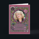 Granddaughter, Photo card for a birthday<br><div class="desc">Say Happy Birthday with a delightful scrap-booking crafts effect card. Add a picture of the birthday girl to personalize this wonderful card. With lots of flowers,  butterflies,  and bows,  this card is sure to delight. Copyright Norma Cornes. Please note this is a printed card.</div>