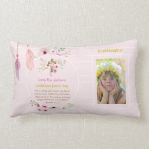 Granddaughter PHOTO Confirmation or Holy Communion Lumbar Pillow