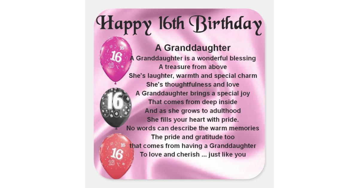 granddaughter-poem-16th-birthday-square-sticker-zazzle