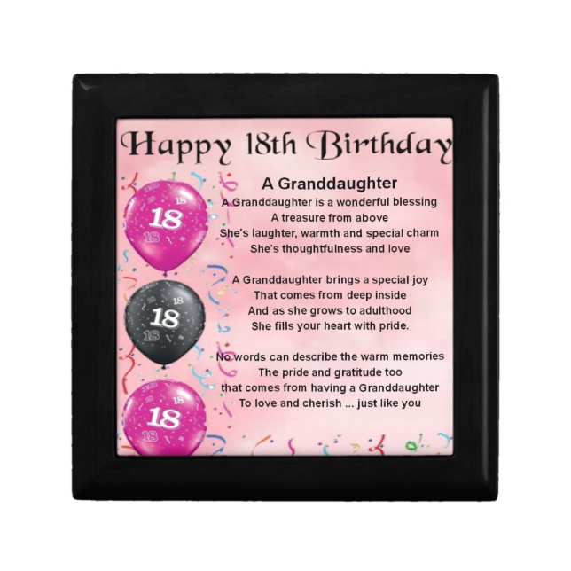 Granddaughter Poem - 18th Birthday Jewelry Box (Front)
