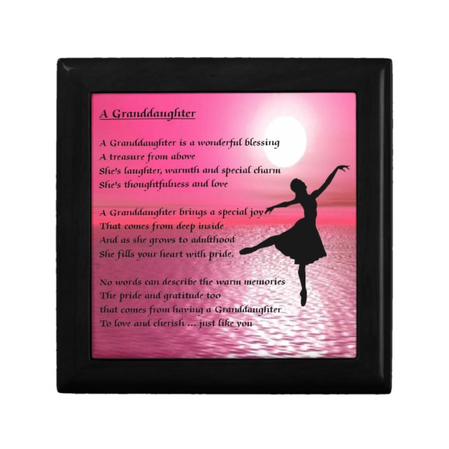 Granddaughter Poem - ballerina Jewelry Box (Front)