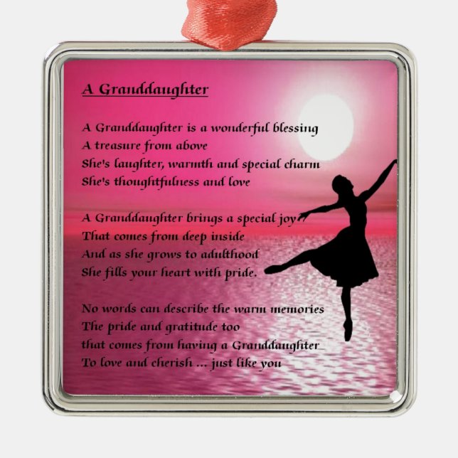 Granddaughter Poem - ballerina Metal Ornament (Front)