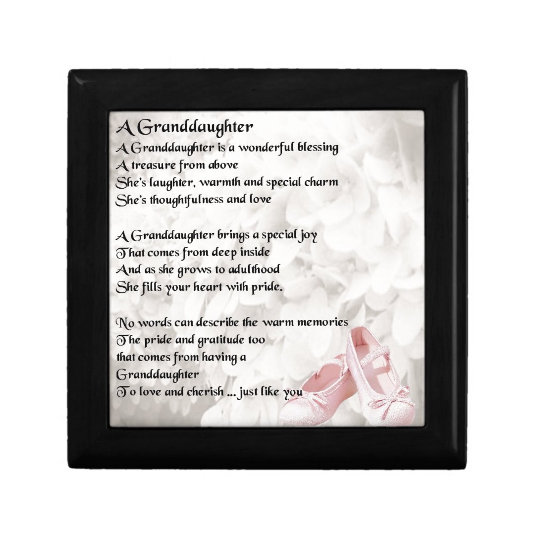 Granddaughter Poem - Ballet Shoes Design Gift Box 