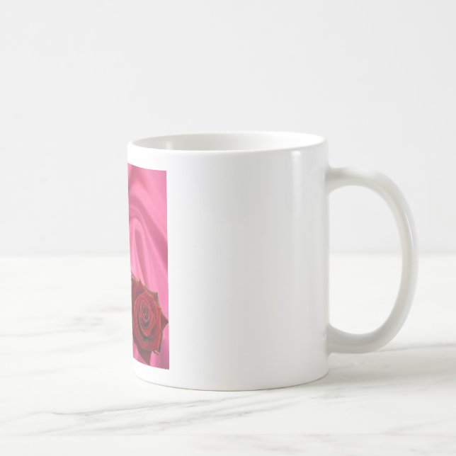 Granddaughter Poem - pink silk & rose Coffee Mug (Right)