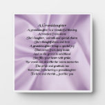 Granddaughter Poem Plaque - Lilac Silk  Design at Zazzle