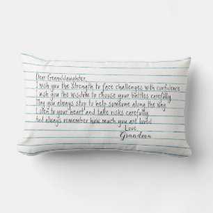 Granddaughter Quote On Notebook Paper Lumbar Pillow