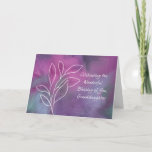 Granddaughter Religious Birthday Blessings  Card<br><div class="desc">Surprise your cherished granddaughter on her special day with this modern birthday card. The captivating blend of magenta, purple, lavender, and navy blue watercolors sets the stage for a heartfelt message. Delicate white outline leaves symbolize growth and blessings, while inside, the message celebrates her as a treasured gift from God....</div>