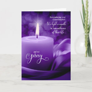 Granddaughter Remembrance Anniversary Death Purple Card