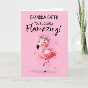 Granddaughter Saying Hi with Flamingo Fabulous Fun Card